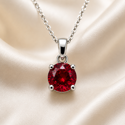 Eden Silver Red Stone Pendant
