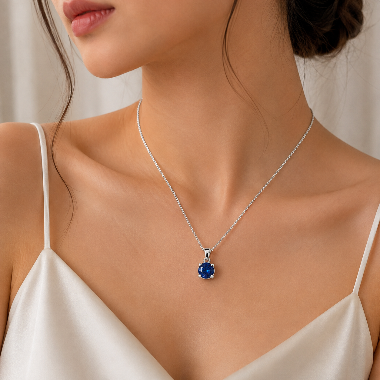 Eden Silver Blue Stone Pendant