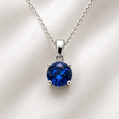Eden Silver Pendant - Blue Sapphire