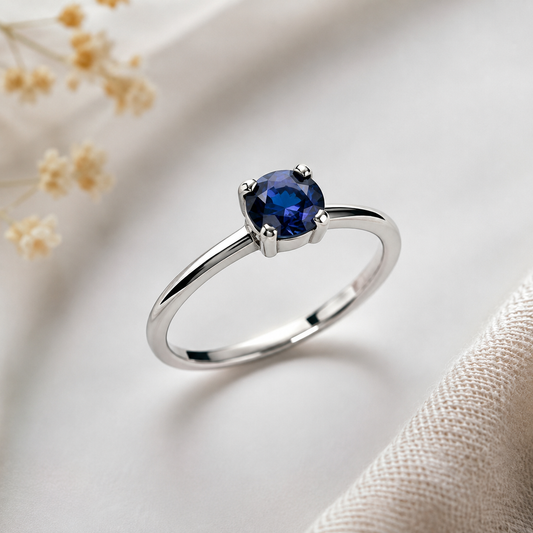 Eden Ladies Silver Ring - Blue Sapphire